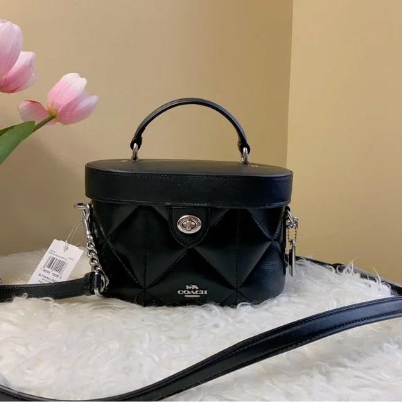 Diamond Quilting Black Quilted Coach Purse Coach Kay Crossbody